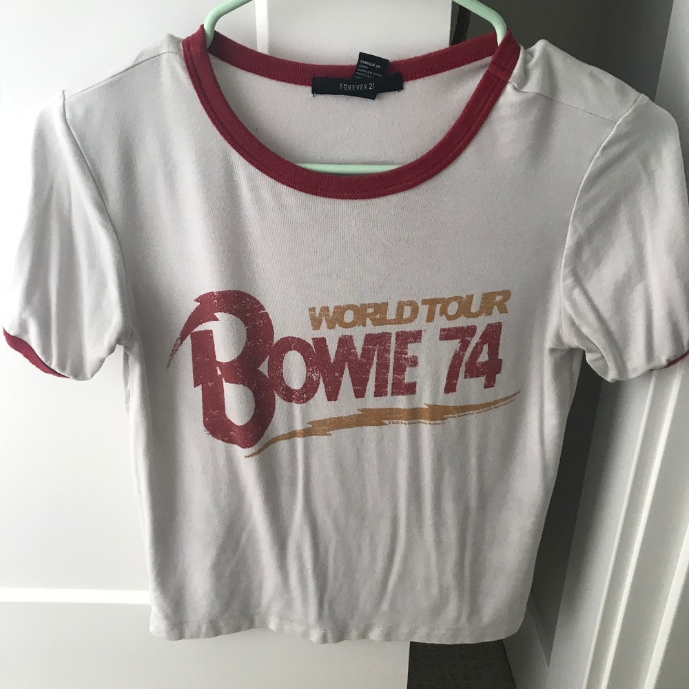 David Bowie 74 Crop Tee Women's Small
